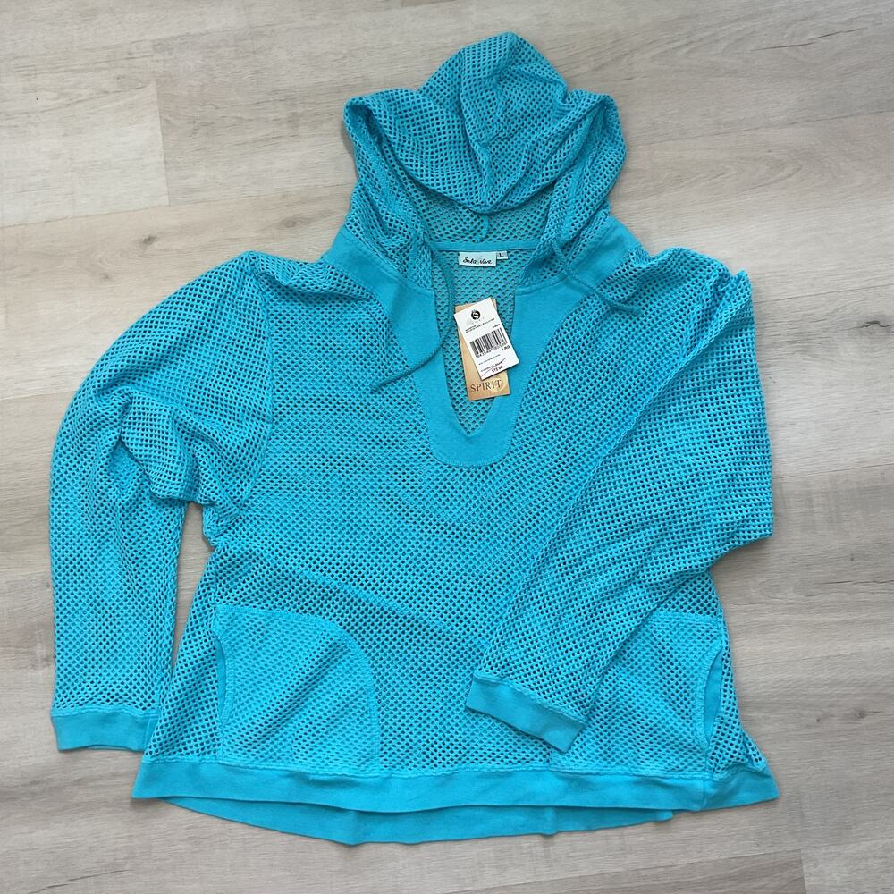 Sola Vive Spirit Mesh Hooded Pullover Sail Blue Large NWT